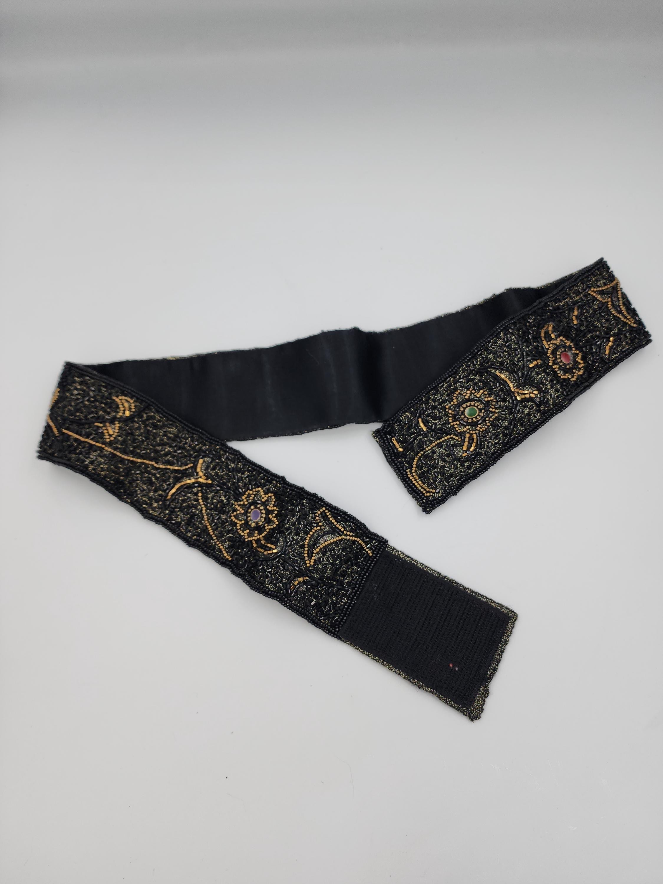 Vintage 80s La Regale Hand Beaded Art Deco Belt - S/M La Regale Belt - Etsy main image 2