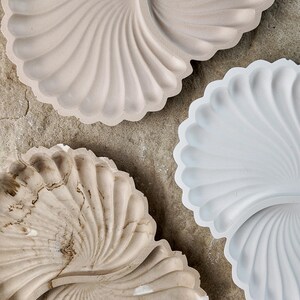 Dekotablett Muschelform | handgefertigtes Schmucktablett | Ablageschale für Schmuck | coastal & boho Deko | Schmuckschale | Schmuckteller