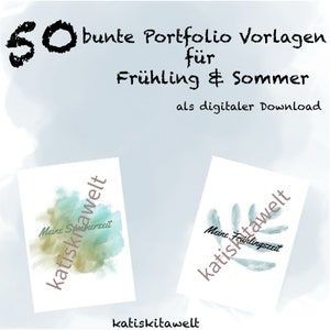 50 colorful portfolio templates for spring & summer as digital download