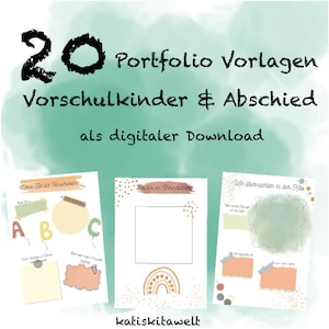 20 portfolio templates on the topic “Preschooler & Farewell” as digital download