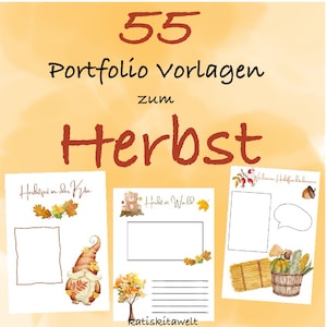 55 modelli di portfolio sul tema dell'autunno per asili nido, scuole materne e asili nido / portfolio per asili nido / modelli autunnali / download digitale