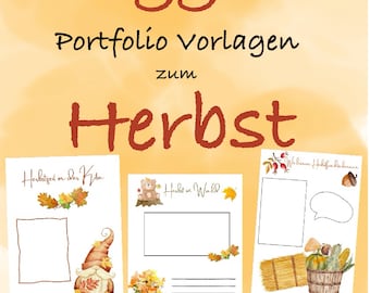 55 portfolio templates on the topic of autumn for daycare, kindergarten and crèche / daycare portfolio / autumn templates / digital download
