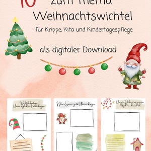 40 portfolio templates on the topic “Christmas elves” for crèches, kindergartens and child day care as digital download