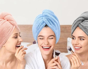 New quick-drying hair turban towel cotton hair wrap bath towel cap hat