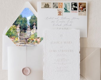 Italienischer Garten Umschlag Liner für Hochzeit | Umschlag Liner | Hochzeit Umschlag | Gefütterte Hochzeitseinladungs-Umschlag | Blumige Hochzeitsumschläge
