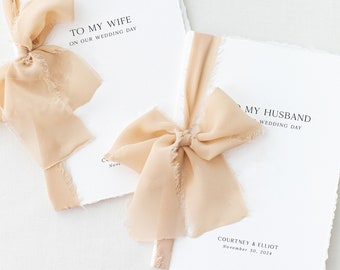 Personalized "To My Husband & Wife On Our Wedding Day" | Handmade Book Sets | Custom Vow Book Set of 2 | Minimalistic Vow Books | Hand Torn