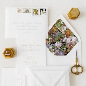 Wildflower Envelope Liner | Lined Envelopes for Wedding Invitations | Elegant Envelope Liner | Floral Envelope Liner | Fine Art Wedding