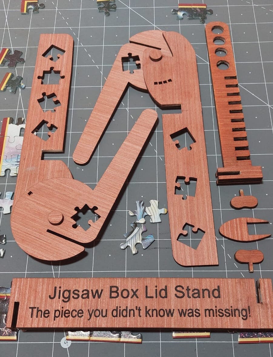 Versatile Jigsaw Puzzle Box Lid Stand, Adjustable Width & 4 Tilt