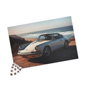 1960&#39;s Porsche 911 Jigsaw Puzzle | 60&#39;s Puzzle | Beach Puzzle | Puzzle for Adults | Puzzle for Families | Birthday Gift | Sports Car Puzzle