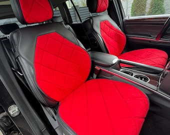 Car Seat Covers Front Set, Velour Seat Covers, Universal Fit Seat Cushions, Gray Seat Cover, Non-Slip Auto Accessories