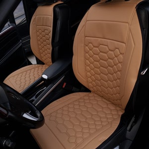 Autositzbezüge aus Eco-Leder, Car Interior Kit, Universal-Autositzbezüge, Beige Lederfarbe, Fahrzeugplanen, kundenspezifische Sitzbezüge