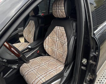 Car Seat Covers Front Set, Woven Fabric Seat Protector, Universal Fit Seat Cushions, Beige Seat Cover, Non-Slip Auto Accessories
