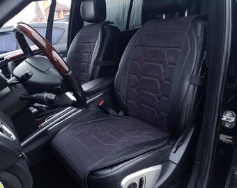 Car Seat Covers Italian Alcantara and Eco-Leather, Seat Cover with Exclusive Design, Combined Car Seat Capes, Car Covers Alcantara Leather