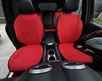 Red Car Seat Covers Italian Alcantara Suede, Car Interior Kit, Vehicle Seat Cover, Custom Seat Covers, Universal Fit Car Seat Covers