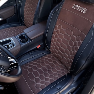 Autositzbezüge Alcantara und Eco-Leder, Universelle Autositzbezüge, Car Interior Kit, Benutzerdefinierte Sitzbezüge, rutschfester Sitzbezug mit Logo