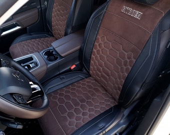 Car Seat Covers Alcantara and Eco-leather, Universal Car Seat Covers, Car Interior Kit, Custom Seat Covers, Nonslip Seat Cover with Logo