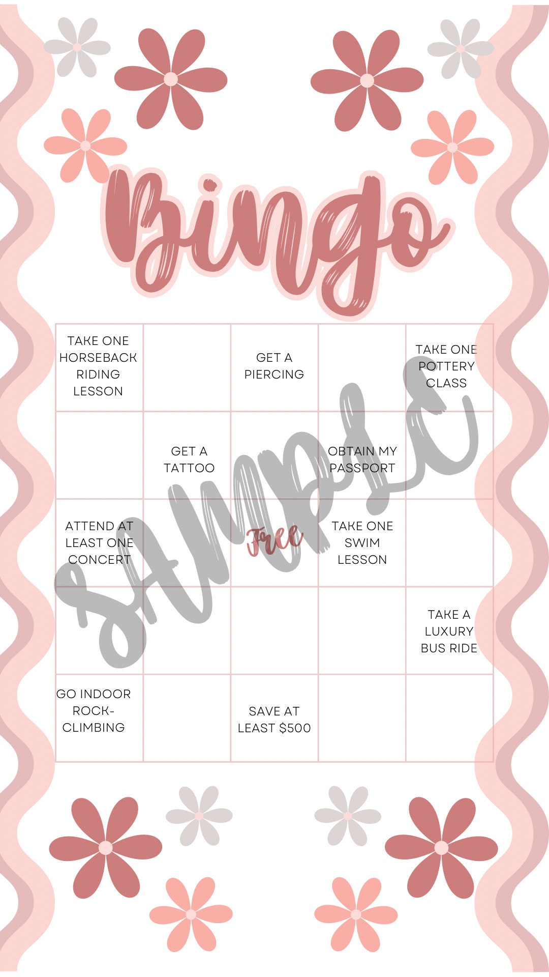 2024 Bingo Card Etsy