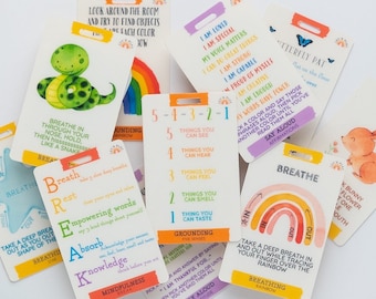 Calming Badge Reel Cards, Pediatric Occupational Therapy, Teacher Speech Therapist Tools