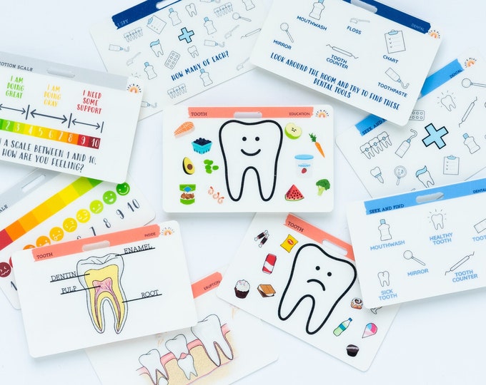 Dental Badge Reel Cards HORIZONTAL, Pediatric Dental Badge Buddy, Dental Hygiene Gifts, Dental Assistant Badge Reel, Pediatrics, Lets Play