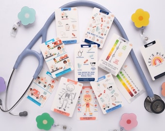 Pediatric Badge Reel Cards VERTICAL, Pediatric Nurse Gift, Child Life Specialist, Child Life Badge Reel, CCLS, Peds ER Nurse, Lets Play
