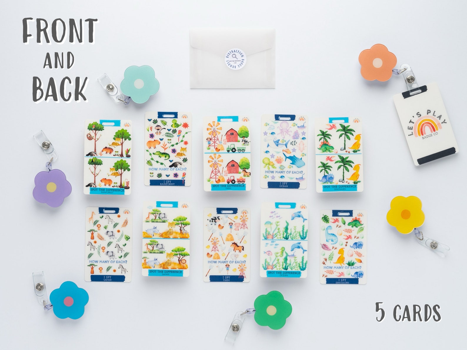 Distraction Items Distraction Badge Reel Cards, I Spy, Pediatric Badge Reel, Occupational ...