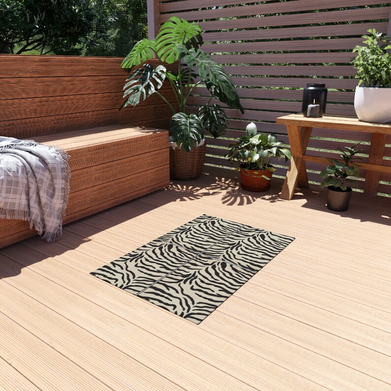 Zebra Outdoor Rug Etsy
