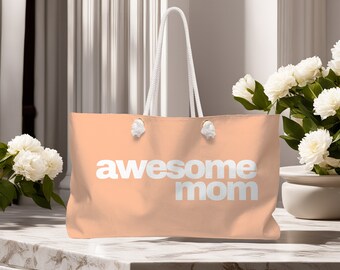 Awesome Mom Fashion Weekender Bag - Peach Fuzz