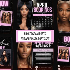 Hair Social Media Flyers: Instagram Post Templates (PDF)