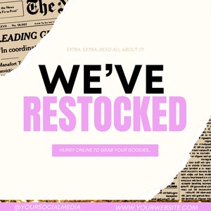 Restock Flyer Template: Social Media Boutique Hair Beauty (Canva Editable)