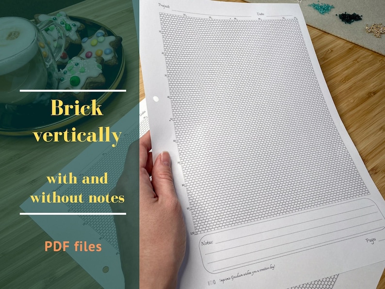 Brick and Peyote Stitch Templates for Beading, Printable Graph for ...