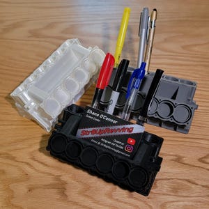 V12 Engine Block Business Card And Pen Holder Desk Organizer