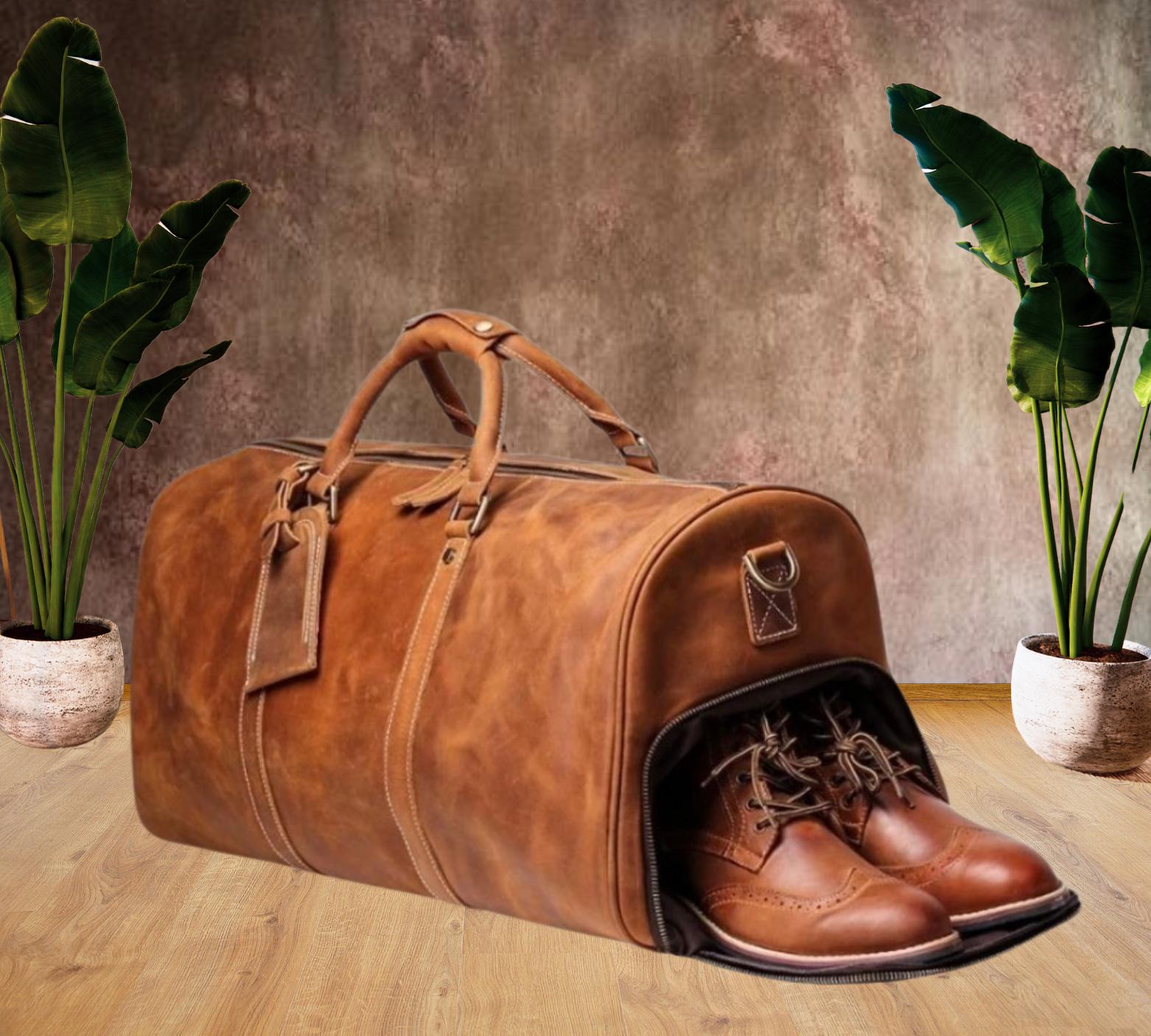 Custom Leather Duffle Bag Handmade Leather Weekender Gym Bag Personalized Gift for Him Vacation Duffel Bag-Travel Bag -Leather Holdall Gift