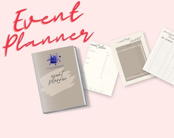 Planificador de eventos IMPRIMIBLE, Eventos especiales, Planificador para profesionales de eventos, Planificador PDF digital 2024, Seguimiento de presupuesto, Lista de tareas pendientes, Plano de planta