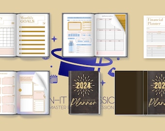 IMPRIMIBLE 2024 Ultimate Planner/Diario, Seguimiento de presupuesto, Cuidado personal, Planificador diario, semanal y mensual- Sin hipervínculo PDF