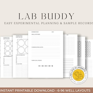 Lab Buddy | experimental planner | sample records | 6-96 well outlines | lab organization