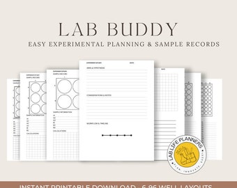 Lab Buddy | experimenteller Planer | Musterplatten | 6-96 Brunnenumrisse | Labororganisation