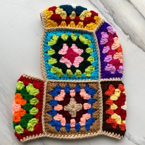 Handmade Crochet Balaclava: Colorful Knit Wool Ski Mask