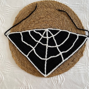 Spiderweb Crochet Bandana: Gothic Halloween Hair Scarf
