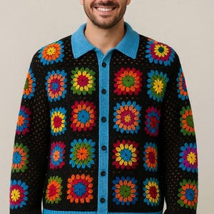 Men&#39;s Sweater, Men&#39;s Jacket, Men&#39;s Winter Cardigan, Men&#39;s Pullover, Hand Knitted Sweater, Mens Crochet Clothes, Unique Jacket, Gift for him