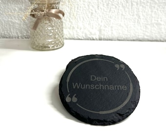 Schiefer Untersetzer, personalisierte Untersetzer, Untersetzer Set, Geschenk, Geschenkidee, personalisierbar, Lasergravur