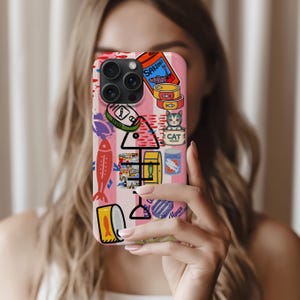 Summer Sardines Cat Phone Case: Quirky Coastal Kitchen Art