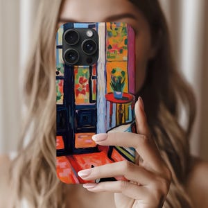 Colorful Phone Case:Matisse Inspired Art Print Case, Modern Abstract Design with Smooth Printed Finish