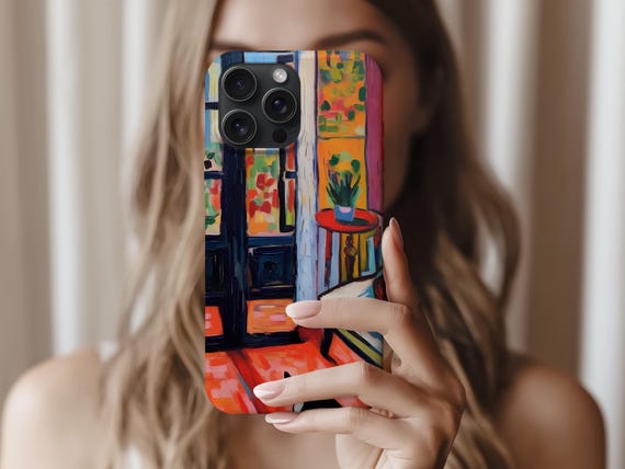 Colorful Phone Case:Matisse Inspired Art Print Case, Modern Abstract Design with Smooth Printed Finish