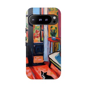 Custodia colorata per telefono: custodia con stampa artistica ispirata a Matisse, design astratto moderno con finitura stampata liscia immagine 11