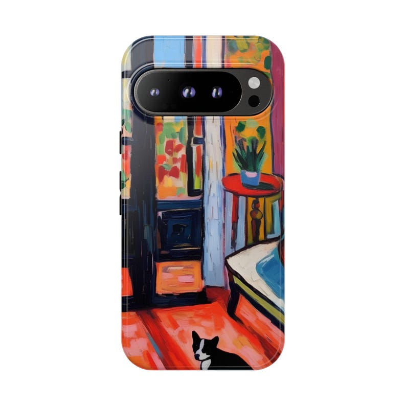 Custodia colorata per telefono: custodia con stampa artistica ispirata a Matisse, design astratto moderno con finitura stampata liscia immagine 11