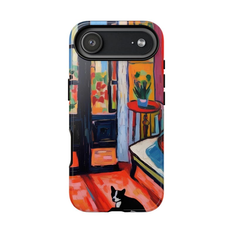Custodia colorata per telefono: custodia con stampa artistica ispirata a Matisse, design astratto moderno con finitura stampata liscia immagine 6