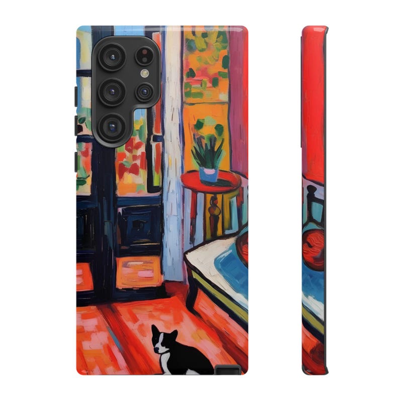 Custodia colorata per telefono: custodia con stampa artistica ispirata a Matisse, design astratto moderno con finitura stampata liscia immagine 18