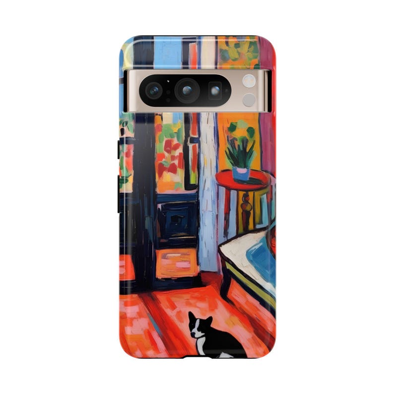 Custodia colorata per telefono: custodia con stampa artistica ispirata a Matisse, design astratto moderno con finitura stampata liscia immagine 19