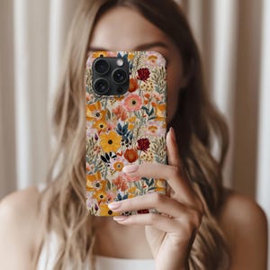 Floral Dream Phone Case,Wildflower Embroidery for iPhone 17 16, Google Pixel 9, Samsung Galaxy S25