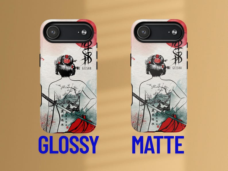 MagSafe Japans telefoonhoesje Geisha Tattoo, Samurai Katana Art afbeelding 5